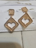 Arete Rombo y cuadro Azucarado Con Corazón