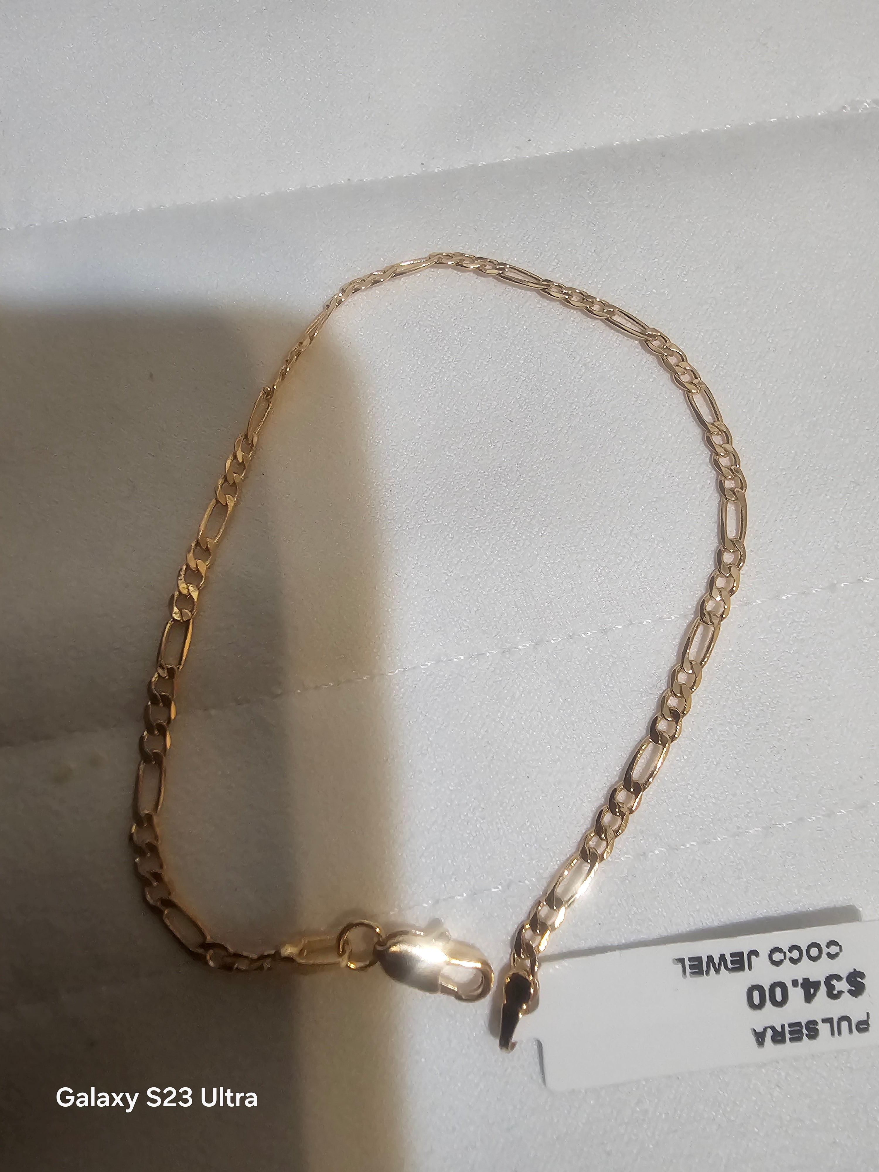 Pulsera Tejido Cartier O Figaro Oro Dorado Talla 1902