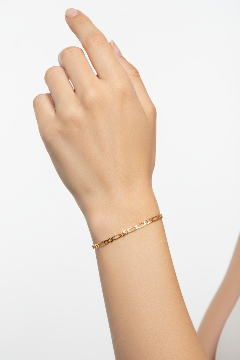 Pulsera Tejido Cartier O Figaro Oro Dorado Talla 1902